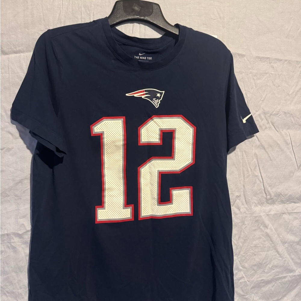 Nike Navy New England Patriots #12 Short Sleeve Tee